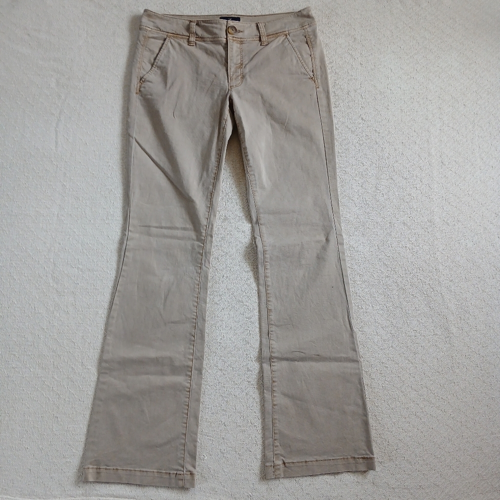 aeo ♡ kickboot stretch khakis 6 y2k 2010s indie sleaze office siren trousers - Picture 2 of 10